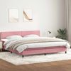 vidaXL Boxspringbett mit Matratze Rosa 180x210 cm Samt 3316034 Bild 3
