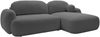 Mirjan24 'Mojato' Ecksofa mit Bettkasten und Schlaffunktion, Bouclé dunkelgrau, 90x175x275 cm, Rechts Bild 3