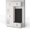 Garderoben-Set Napoli Version 11: Kleiderschrank mit Polsterpaneelen, Schuhschrank und Schrankaufsatz Flur und Eingangsbereich (Cashmere/Trinity 16), 229 x 40 x 140 cm Bild 4