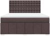 vidaXL Boxspringbett mit Matratze Dunkelbraun 180x200 cm Stoff 3291764 Bild 4