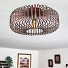 hofstein Deckenleuchte »Pieris« Deckenlampe aus Metall in Schwarz/Kupfer, ohne Leuchtmittel, E27, Leuchte m. Gitter u. Lichteffekt an der Decke Bild 3