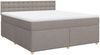 vidaXL Boxspringbett mit Matratze Taupe 180x200 cm Stoff 3289077 Bild 3