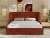 Polsterbett Bett mit Holzlattenrost Schlafzimmer Bett Doppelbett gepolstertes Kopfteil - EMORA CLASSIC - 140x200 cm - Orange Plüsch Bild 5