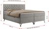 Boxspringbett mit Kopfteil und Topper, Polsterbett - GRIMALDI - 200 x 200 cm - Hellgrau Stoff - H3 Bild 5