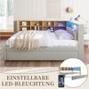 SeedWave Daybett Polsterbett Flannel mit LED-Beleuchtung, USB Anschluss, 90/140×200 CM, Tagesbett mit Ausziehbett von 90 x 190 cm Bild 3