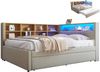 SeedWave Daybett Polsterbett Flannel mit LED-Beleuchtung, USB Anschluss, 90/140×200 CM, Tagesbett mit Ausziehbett von 90 x 190 cm Bild 5