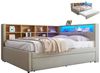 SeedWave Daybett Polsterbett Flannel mit LED-Beleuchtung, USB Anschluss, 90/140×200 CM, Tagesbett mit Ausziehbett von 90 x 190 cm Bild 4