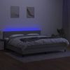 Boxspringbett mit Matratze & LED Stoff Hellgrau 200x200 cm, Härtegrad: H2 [3133341] Bild 4