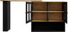 Stehtisch aus MDF, drehbar & ausziehbar, mit Glasfächern und 5 Ablagen, 138-204x39x102,5 cm, schwarz Bild 5