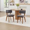 LVHOM 2er Set Esszimmerstühle Leinenstoff, Polsterstuhl aus Massivholz, belastbar bis 200 kg, Stuhl für Esszimmer, Homeoffice & Wohnzimmer, Grau Bild 2