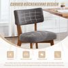 LVHOM 2er Set Esszimmerstühle Leinenstoff, Polsterstuhl aus Massivholz, belastbar bis 200 kg, Stuhl für Esszimmer, Homeoffice & Wohnzimmer, Grau Bild 4