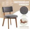 LVHOM 2er Set Esszimmerstühle Leinenstoff, Polsterstuhl aus Massivholz, belastbar bis 200 kg, Stuhl für Esszimmer, Homeoffice & Wohnzimmer, Grau Bild 3