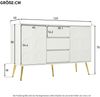 Merax Kommode Sideboard mit 3 Schubladen und 2 Türen, Kommodenschrank, Schminktisch, für Schlafzimmer und Wohnzimmer, mit verstellbaren Regalen und Kippschutz, 120 x 40 x 78 cm, Weiß Bild 4