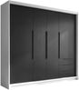 Schwebetürenschrank KLARI 2-türig Schrank 200 cm (mit Spiegel) Farbe: Weiß, Graphit, Graphit Bild 2