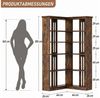 GarveeMore Bücherregal fünfstöckiges Eckregal mit Rückwand, Standregal im Retro-Stil für Bücher und Deko, Braun Bild 4