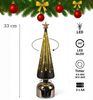 formano LED Weihnachtsbaum drehend Baum 38cm schwarz-gold aus Farbglas mit Timer & Sternlicht – moderne LED Deko mit 360° Bewegung – batteriebetrieben für Weihnachten & festliche Ambientbeleuchtung Bild 2