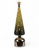 formano LED Weihnachtsbaum drehend Baum 38cm schwarz-gold aus Farbglas mit Timer & Sternlicht – moderne LED Deko mit 360° Bewegung – batteriebetrieben für Weihnachten & festliche Ambientbeleuchtung Bild 4