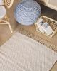 Teppich beige 80x150 cm Streifenmuster Kurzflor zweiseitig ALADAG Bild 3