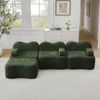3-Sitzer Sofa 288×167×70 cm aus Samt rahmenlos modular mit 1 Ottomane, grün Bild 2