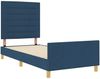 vidaXL Bettgestell mit Kopfteil Blau 90 x 200 cm Stoff 3344626 Bild 4