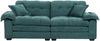 2-Sitzer Sofa B 214 x T 89 x H 93 cm aus Chenille in Grün mit tiefem Sitz Bild 4