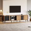 BlingBin TV-Schrank Lowboard mit Schubladen und Türen, Fernsehschrank für Wohnzimmer (TV-Schrank mit 3 Tür und 3 Offenem Fach, TV-Board Für Fernseher bis 80 Zoll, 1-St, Gesamtgröße: 180*40*50 cm, Gewichtskapazität: 50kg) Lowboard für Wohnzimmer, Spanpl... Bild 4