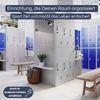 Umkleideschrank Spind IGOR - 6 Abteile, Etikettenhalter Lüftungsschlitze | Umkleidespind Schließfachschrank Garderobenspind, 185x90x45cm Grau-Blau Bild 3