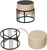 Multifunktionaler stapelbarer Sitzhocker Tas 2er Set rund Beige [en. casa] Bild 3