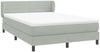 vidaXL Boxspringbett mit Matratze Hellgrau 160x210 cm Samt 3317613 Bild 4