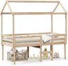 vidaXL Hochbett mit Dach 75x190 cm Massivholz Kiefer 3282141 Bild 2