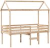 vidaXL Hochbett mit Dach 75x190 cm Massivholz Kiefer 3282141 Bild 3