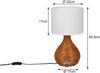 LED Tischleuchte mit Rattangeflecht und Stoffschirm Weiß, Höhe 40cm Bild 4