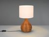 LED Tischleuchte mit Rattangeflecht und Stoffschirm Weiß, Höhe 40cm Bild 3