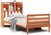 vidaXL Massivholzbett mit Regal ohne Matratze Wachsbraun 75x190 cm 3321948 Bild 2