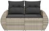 vidaXL Gartensofa mit Kissen 2-Sitzer Hellgrau Poly Rattan 366197 Bild 4