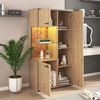 Merax Moderne Vitrine mit LED-Beleuchtung - 150Hx78Bx40Tcm - Glastür, Mehrzweckregale, 15 Farboptionen, Schaukasten Bild 4