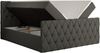 Boxspringbett mit gesteppter Front und Kopfteil, Multipocket-Matratze, zwei Bettkästen - MIREN DUO - 120 x 200 cm - Grau Kunstleder - H4 Bild 4