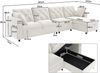 Merax 281cm Big-Sofa, Ecksofa mit Stauraum im Eckbereich, L-förmiger Stauraum im Eckbereich links und rechts verstellbar, Seitliche Armlehnen mit Magazintaschen, Samt Beige Bild 4