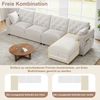 Merax 281cm Big-Sofa, Ecksofa mit Stauraum im Eckbereich, L-förmiger Stauraum im Eckbereich links und rechts verstellbar, Seitliche Armlehnen mit Magazintaschen, Samt Beige Bild 5