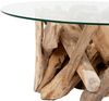 Teak Couchtisch TORA-rund ca. D80cm Wohnzimmertisch Sofatisch Glastisch Tisch Bild 3
