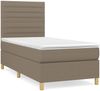 vidaXL Boxspringbett mit Matratze Taupe 90x200 cm Stoff 3142389 Bild 2