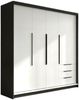 Schwebetürenschrank KLARI 2-türig Schrank 200 cm (mit Spiegel) Farbe: Schwarz, Weiß, Weiß Bild 2
