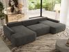 U-förmige Ecke, Ecksofa mit schlaffunktion und bettkasten, lose kissen, Wellenfeder, Big sofa XXL - CUBO U - Dunkelgrau Velours Bild 4