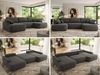 U-förmige Ecke, Ecksofa mit schlaffunktion und bettkasten, lose kissen, Wellenfeder, Big sofa XXL - CUBO U - Dunkelgrau Velours Bild 2
