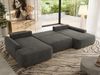 U-förmige Ecke, Ecksofa mit schlaffunktion und bettkasten, lose kissen, Wellenfeder, Big sofa XXL - CUBO U - Dunkelgrau Velours Bild 3