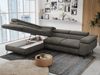 Mks Möbel 'Peter L-form' Ecksofa mit Bettfunktion, Bettkasten & einstellbaren Kopfstützen, Dunkelgrau, Velours, links Bild 3