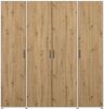 Rauch Möbel 'Voyager' Kleiderschrank, Holz, Eiche Artisan | Weiß, Zubehör Classic, Breite 187 cm | ohne Schubladen Bild 4
