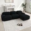 Ecksofa, Modulares ohne Montage ergonomisch und haustierfreundlich aus Cordstoff mit extra-breiten Armlehnen 32D hochelastische Polsterung für Wohnzimmer und Schlafzimmer, Cordstoff, Black Bild 3