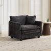 1-Sitzer Modulsofa H 84 x T 75 x B 107 cm aus Chenille in Schwarz, flexibel kombinierbar Bild 2