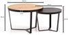 Couchtisch 2er Set Akazie Massivholz Rund Metallgestell Modern Braun Anthrazit Bild 4